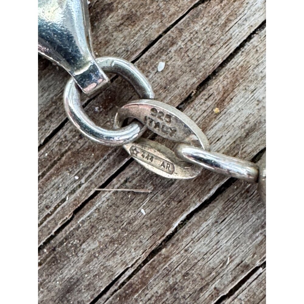 Italian Sterling Silver Graduated Bead Necklace 17” 925 Lobster Clasp 14.35g - Picture 7 of 7